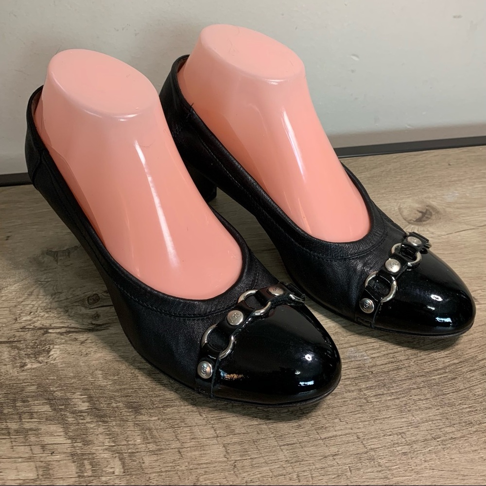 AGL Attilio Giusti Leombruni BLACK Leather CAP TOE Career HEELS Pumps CITY SHOES